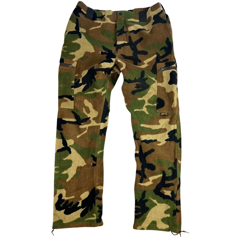 Remington Gore-Tex Fleece Camo Pants Mens Large Woodland Camouflage Hunting USA